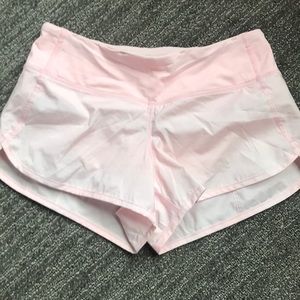 Lululemon Sparkly Pink Speed Shorts